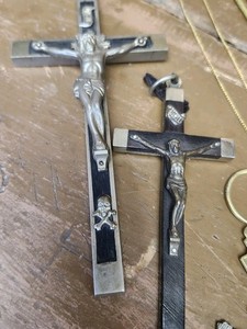 17 Pc Vtg Catholic Pectoral Crucifix Rosary Bracelet Neclace Religious Christan