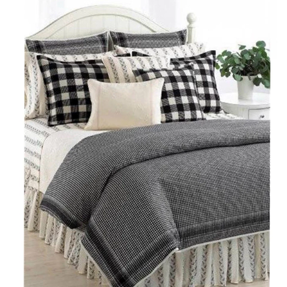 De Colección Lauren Ralph Lauren Casa de Invierno Lana Búfalo Cuadros Falso Conjunto De 2 20x26 Foto 3 de 4