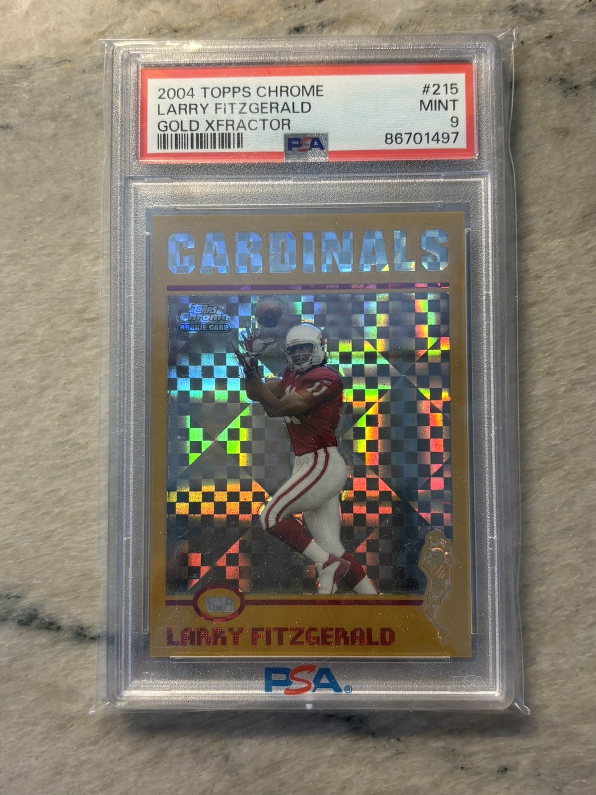 Larry Fitzgerald 2004 Topps Chrome Gold Xfractor 235/279 #215 PSA 9