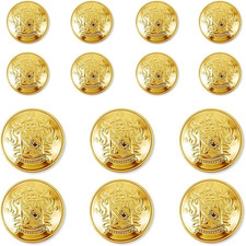14 PCS Gold Blazer Buttons for Sewing 20Mm  15Mm JS350