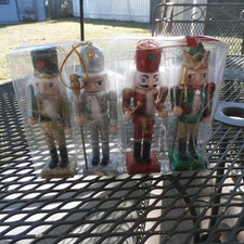 Nutcracker 5" Glitter Ornaments Set of 4 Home Accents Holiday READ