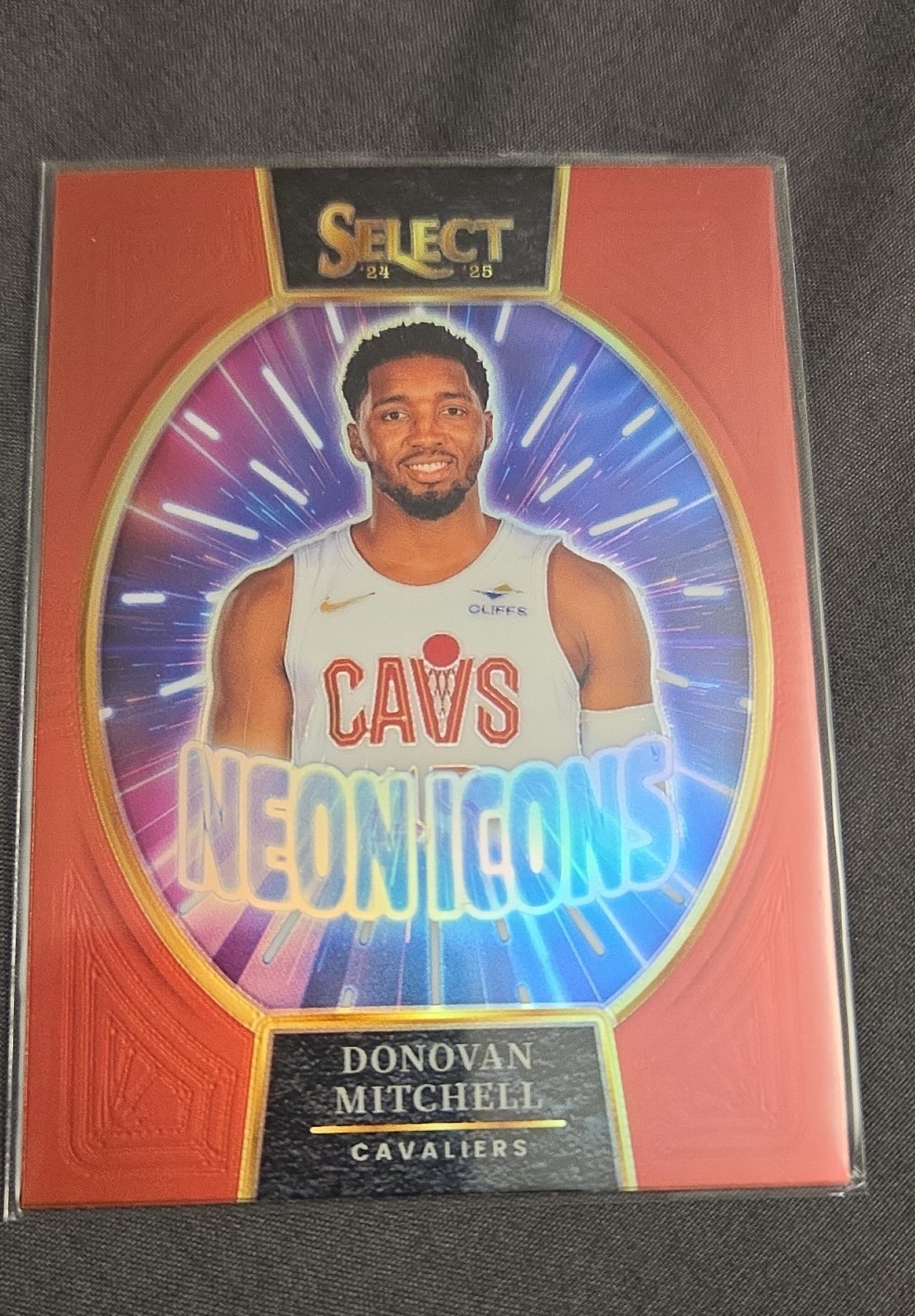 2024-25 Panini Select - Neon Icons Donovan Mitchell #8 Red Flash Prizm /99