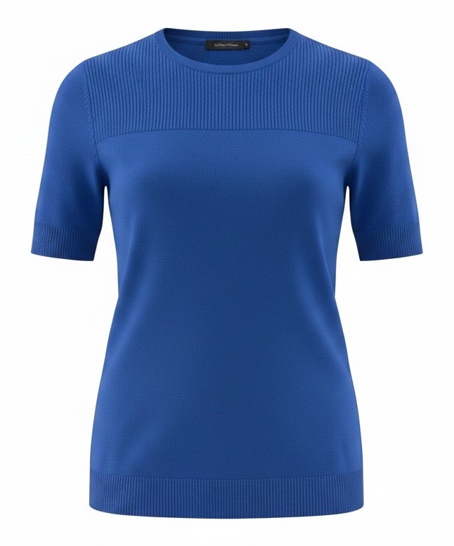 Melissa Paige Sweater Women’s Large Blue Short Sleeve Knit Lightweight NWT
