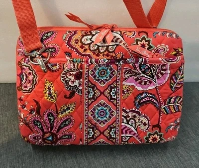 Vera Bradley Hard Laptop Portfolio Case Travel Crossbody Bag CALL ME CORAL - Image 1 of 4