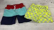 Lot of 2 Cat Jack Boy's 4/5 5T Swim Trunks Shorts Mesh Lined Multicolor FrSh