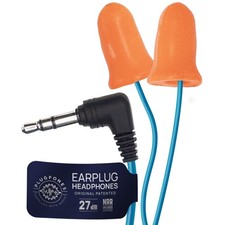 Plugfones Basic Earplug Headphones Earplug-Earbud 1 Count Pack of 1 , Orange