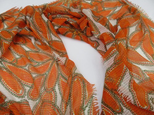ZARA ACCESSORIES GRAZIOSA SCIARPA SCIALLE ARANCIONE GRANDE FANTASIA FIORI SOLE SARONG XL - Foto 14 di 15