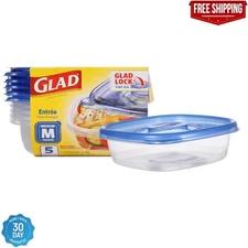 Glad Medium Square Food Storage Containers, (25 Oz) -5 Count, Standard