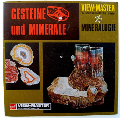 3x VIEW-MASTER 3D REEL   GESTEINE und MINERALE   +Heft deutsch! Stereo B 677-D