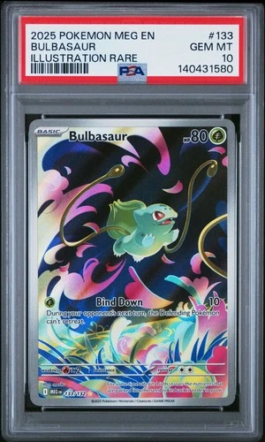 2025 Pokemon Mega Evolution Bulbasaur Illustration Rare #133 PSA 10