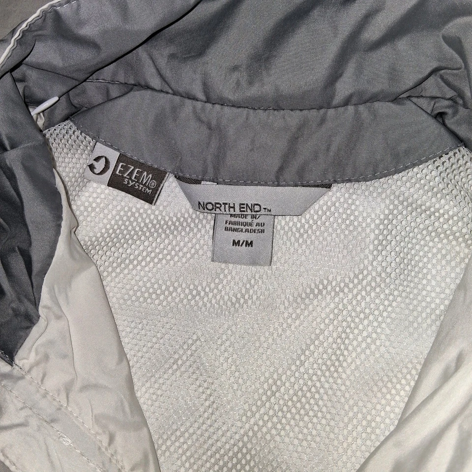 Chaqueta cortavientos ligera North End para hombre blanca gris cremallera completa Foto 4 de 4