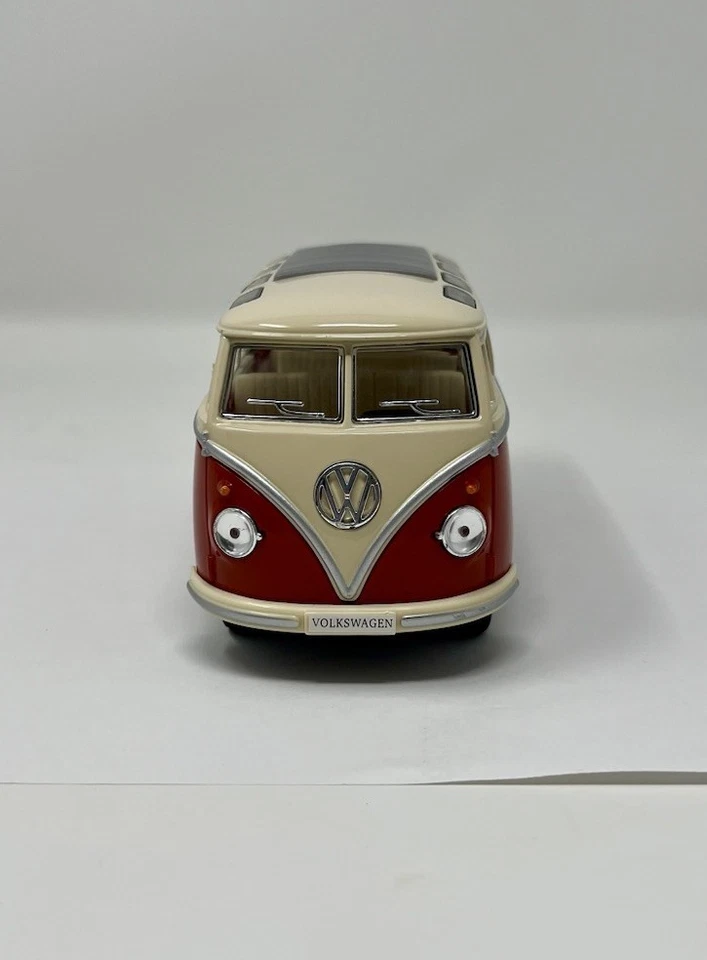 Kinsmart 1962 VW Volkswagen Bus Diecast Model Toy Car Van 1:24 Orange Size 7” - Image 4 of 4
