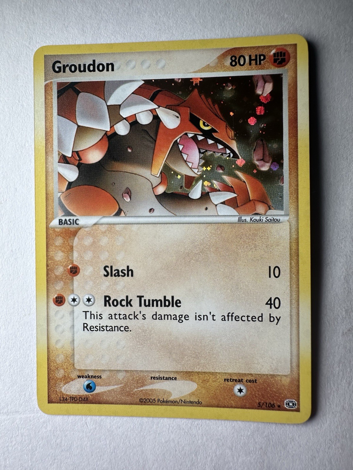 Pokemon Groudon Holo Card 5/106 Emerald