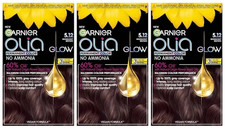 Image of 3 x Garnier Olia Permanent Hair Colour 5.12 Iridescent Brown, FREE POST