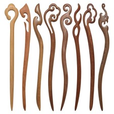 8 Pieces Wooden Hair Sticks Chinese Chopstick Hair Pins for Women Bun Maker R...