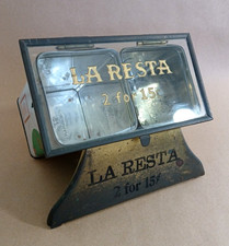 Antique La Resta Cigar Store Display Box with 2 Cigar Tins READ Description