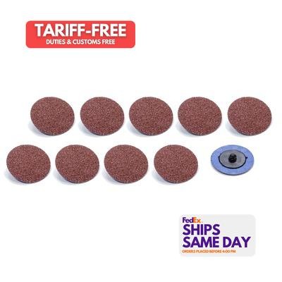 Allstar ALL12105, Set of 10 Red Aluminum Twist Lock Sanding Disc 2In 60 Grit 10P