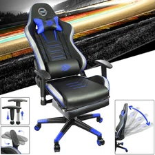 NRG RSC-G100BL Racing Seat Style Reclinable Back/Leg Resting Office Gaming Chair