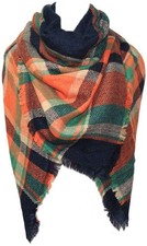 Shawl Tartan Womens Plaid Scarf Winter Oversized Scarves Wrap Blanket Scarf W...