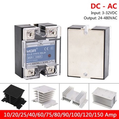 10-150 amp DC-AC Solid State Relays Single-phase SSR Input 3-32V, Output 24-480V
