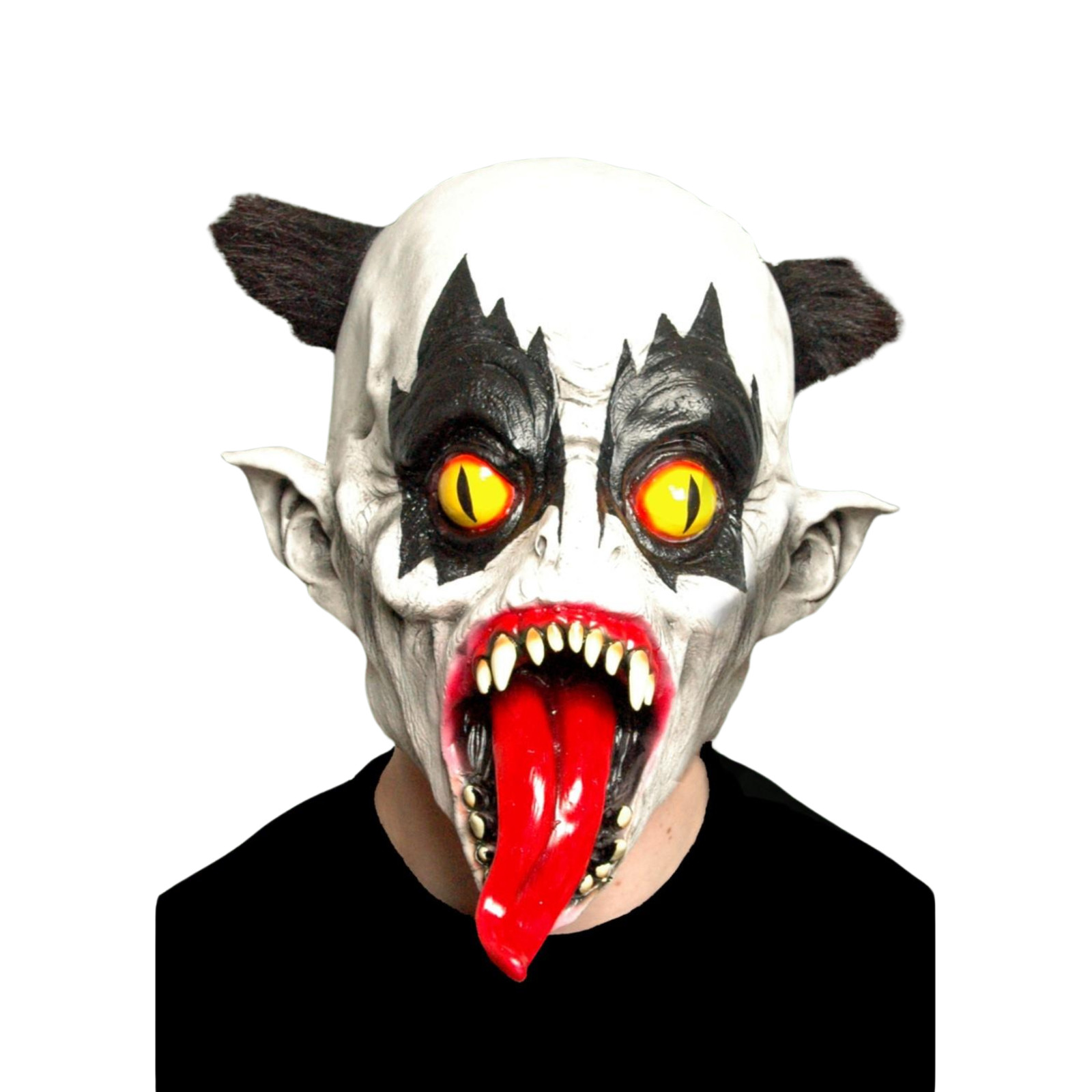 Fancy Dress Halloween Mask Black Eyed Evil Clown