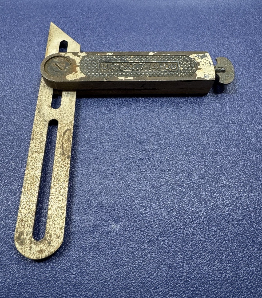 Square Antique Stanley Machinist Sliding T Bevel PAT 7-14-08 Made In USA