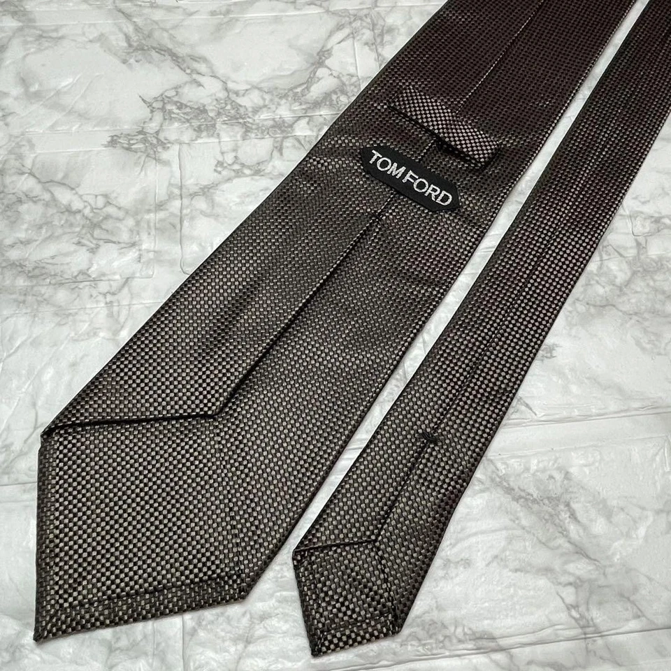 Corbata de cuello Tom Ford ancha marrón lisa 100 % seda hecha en Italia casi como nueva regalo envío Foto 4 de 4