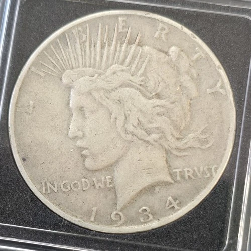 1934-D $1 Peace Dollar Silver Coin. Xtra Fine Details! AAA Luster & Color!
