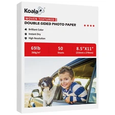 Koala Thick Woven Textured Double-sided Photo Paper 8.5X11 69LB 50sheets 260G...