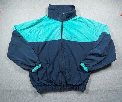 Vintage Silicon Graphics Jacket Mens Large Blue Colorblock Computer Technology