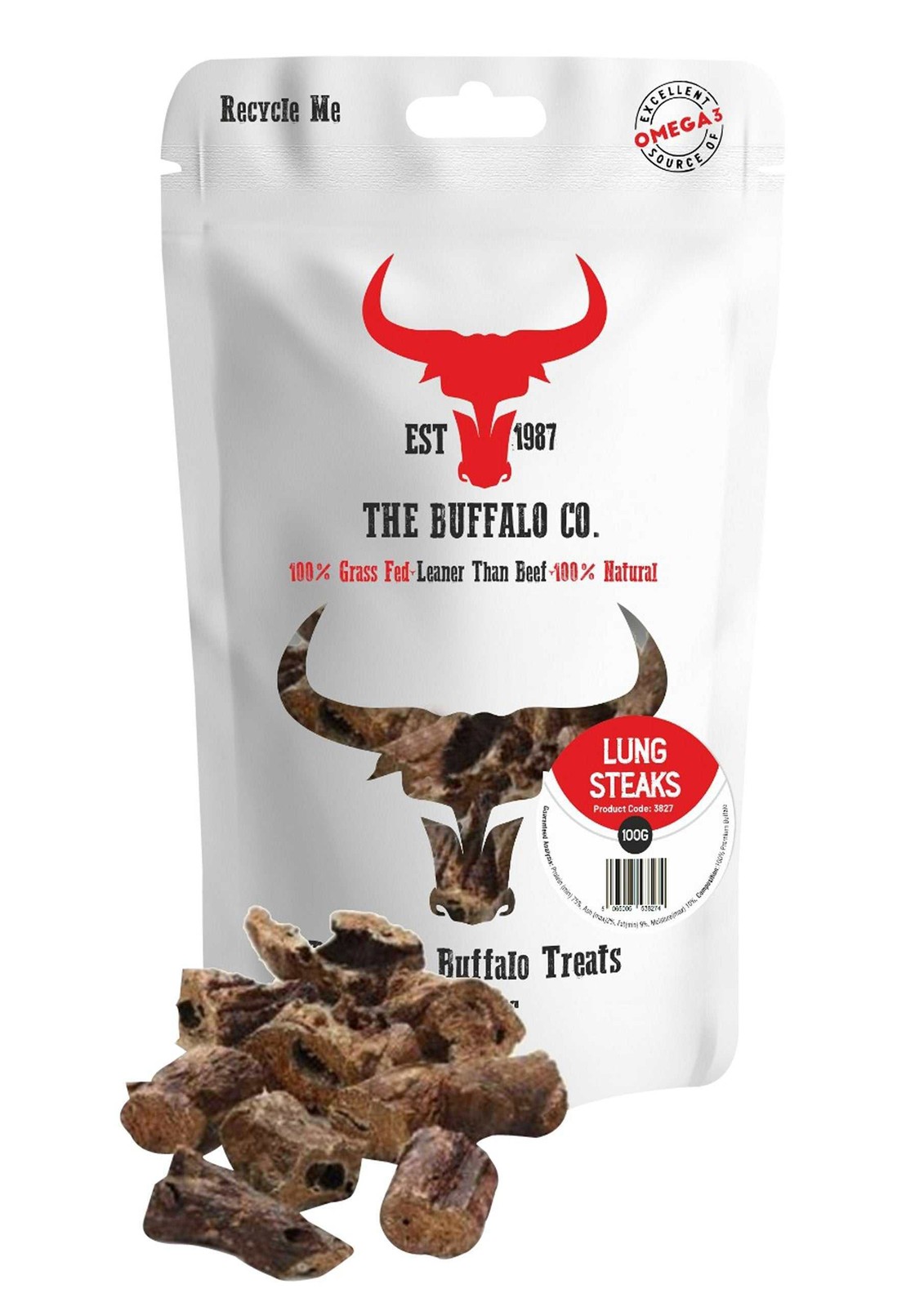The Buffalo Co. Buffalo Lung Steaks for Dogs 100g - Natural Chew - Image 2