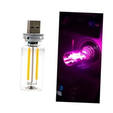 USB LED Car Atmosphere Light, Mini Vehicle Ambient Interface Charging Pink
