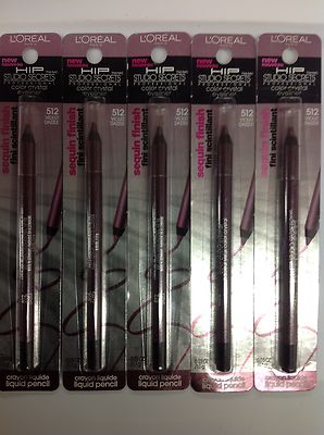5 X LOREAL HIP STUDIO SECRETS INTENSE EYELINER #512 VIOLET DAZZLE NEW.