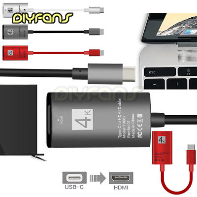 USB Type C Male to HDMI Female AV HDTV Adapter Cable Plug and Play For Laptop PC