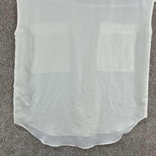Joe Fresh Women's Blouse Size Small White Sheer Pockets Sleeveless - Picture 6 of 10