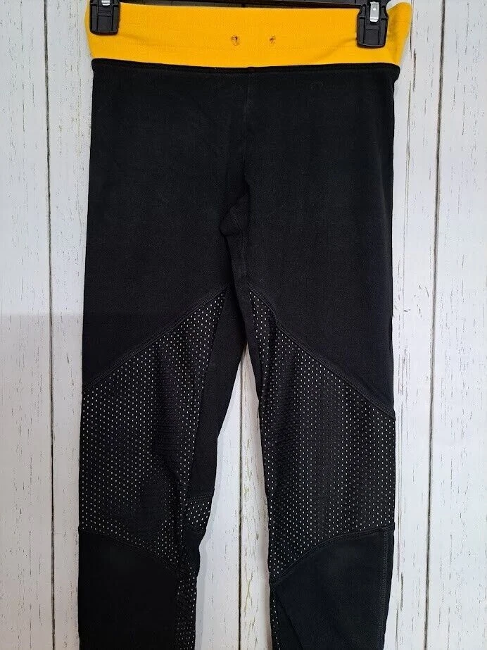 victoria-secret-vs love pink yellow mesh gym leggings