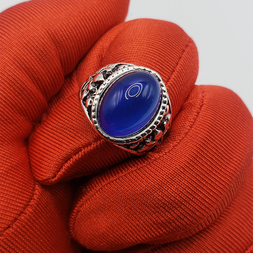 Silver Mood Ring Vintage Emotion Feeling Temperature Oval Color Change Ring - Bild 92 von 120