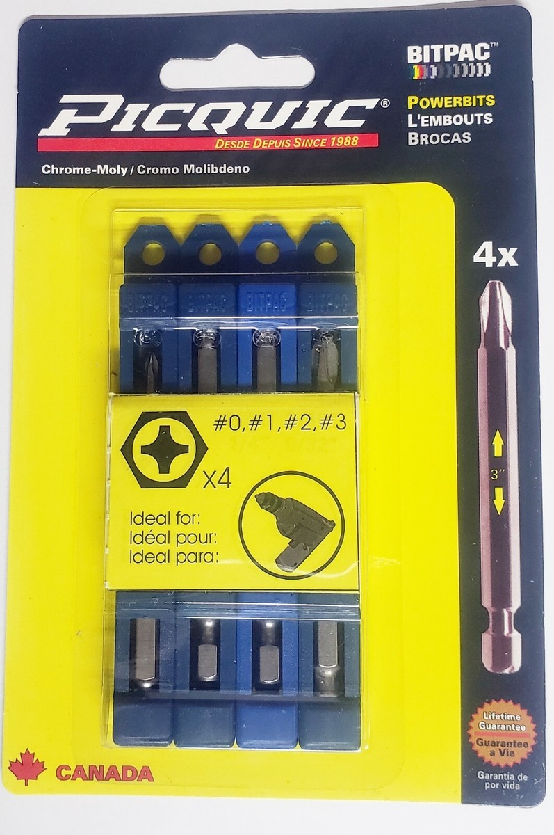 Picquic BitPac Bit Pack Replacement Set Robertson Hex Allen Torx