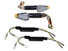Blinker Set LED Sparkle schwarz 40 mm E-geprüft + 2 Widerstände für Aprilia AJP