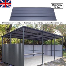 12/24pcs Metal Galvanized Roofing Panels Carport Cladding Corrugated Roof Sheets