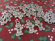 20pc Silver Plated Cute Holiday Christmas Charm/bead/Craft K102-Gingerbread Man
