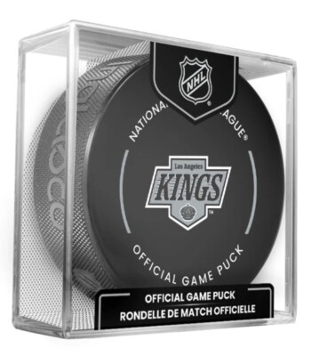 2025-26 LOS ANGELES KINGS NHL OFFICIAL GAME PUCK  IN CUBED BOX NEW *IN STOCK*