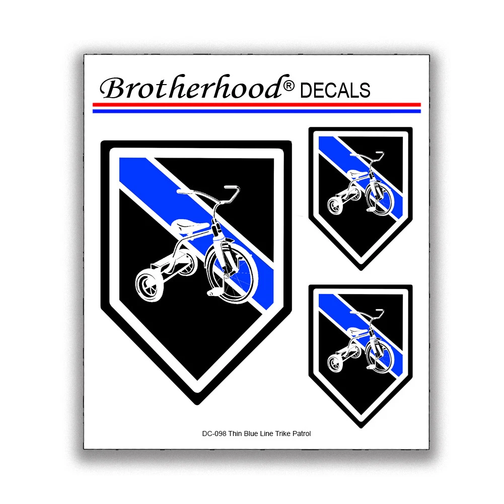 Thin Blue Line Police Sheriff Trike Patrol Tricycle 3 pc. Decal Collection  | eBay