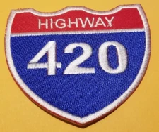 420 Highway marijuana pot Embroidered Patch approx. 2.75 x 3"