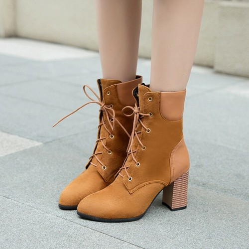 Women's High Block Heels Ankle Boots 