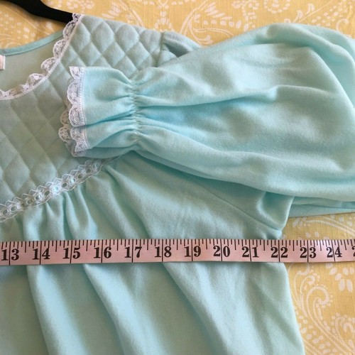 Sears Fundamentals Super Soft Nightgown Mint Green lace long sleeve pajamas sz M - Picture 5 of 7