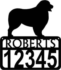 Australian Shepherd Personalized Dog Sign with Name  House Numbers - Made in US