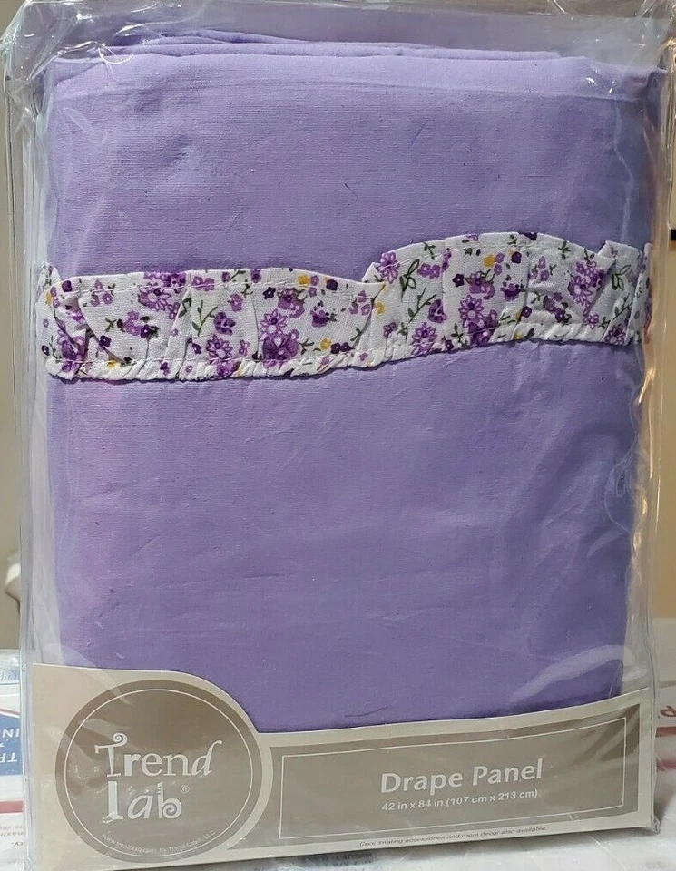 Trendlab Arco Iris Floral Cortina Ventana, Juego de 2 Paneles NUEVO Cortina Púrpura Volantes Foto 2 de 2