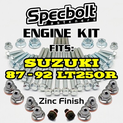 87 - 92 LT250R Engine Bolt Kit for Suzuki Quadracer Specbolt ZINC Factory Finish