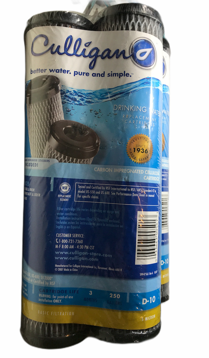 Lot of 2 New Culligan D-10 Level 1 Drinking Water Replacemen